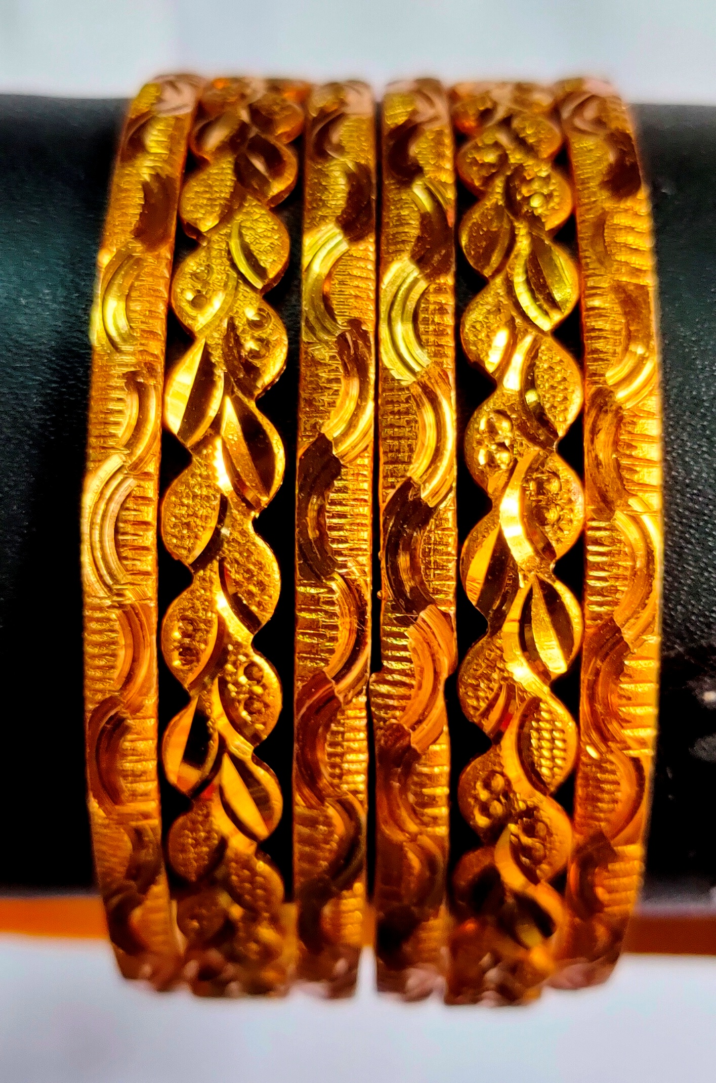 Set of Three Gold Bangles 18K Gold Filled Bangle Bracelet Gold Stackable  Bangle | eBay